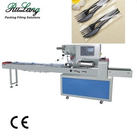 Automatic Disposible Fork Knife Spoon Packing Machine Packaging Machinery Horizontal Flow Wrapping Machine